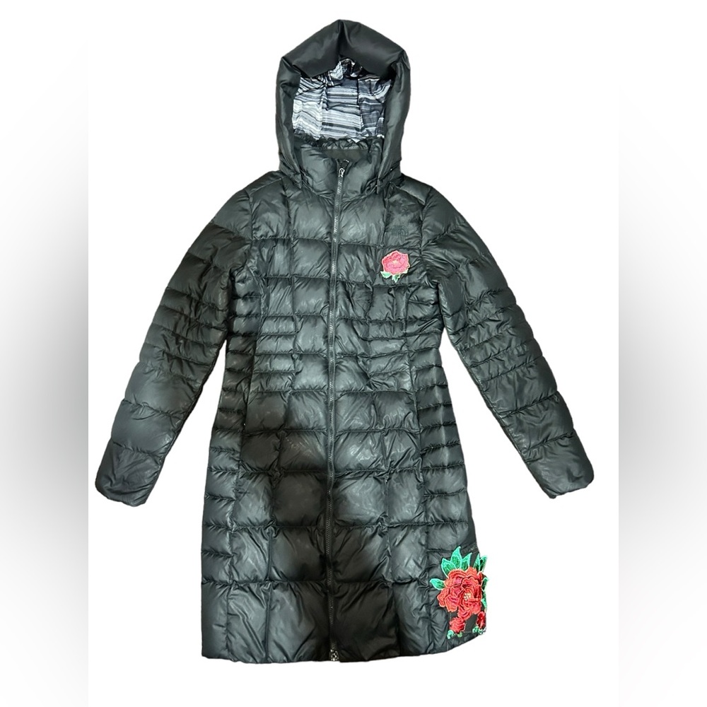 The North Face Thermoball Women's Jacket - Black EMBROIDERED EMBROIDERY ROSE S
